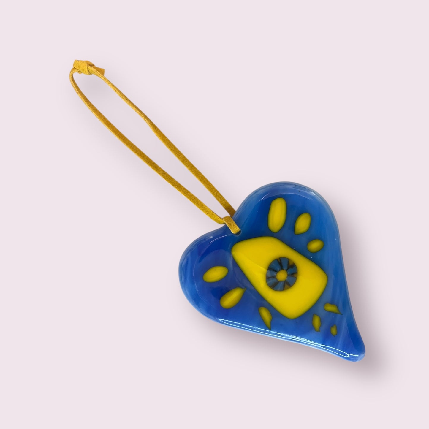 Fused glass hearts - Sandra Spence