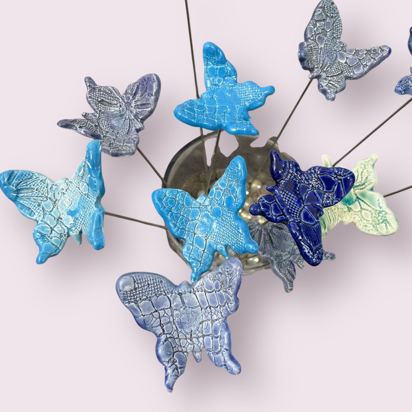 Blue butterflies - LJH Pottery