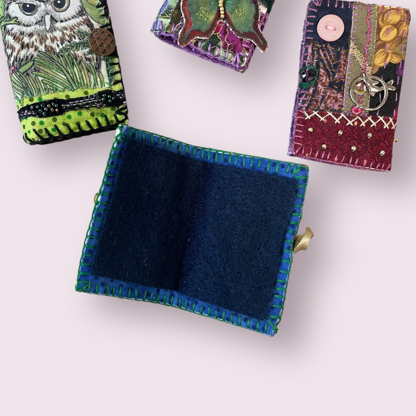 Slow stitch needlecases - Eve Jones