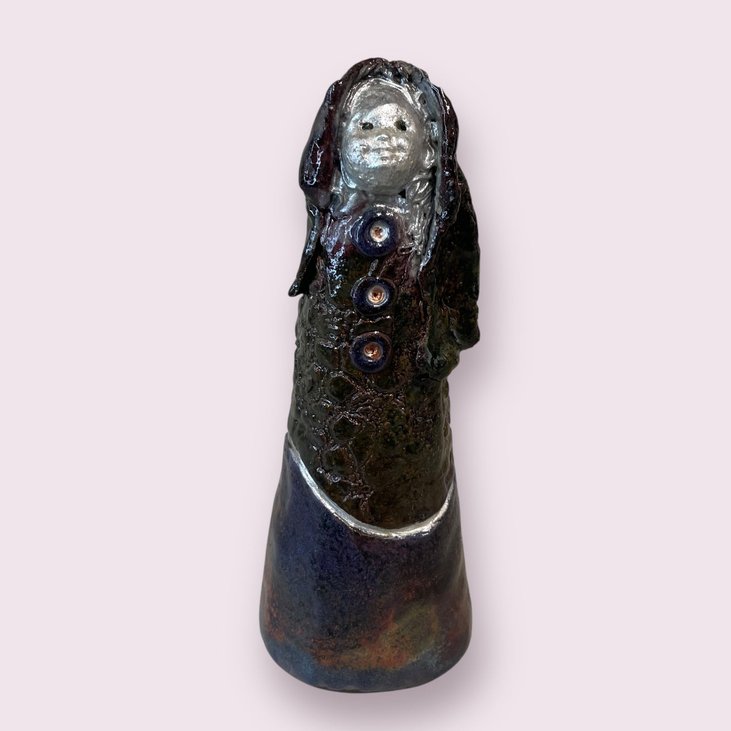 Raku doll No.3 - LJH Pottery