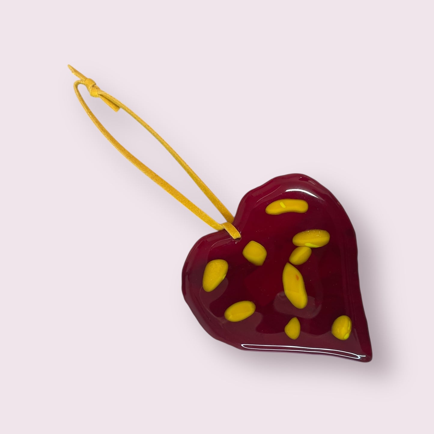 Fused glass hearts - Sandra Spence