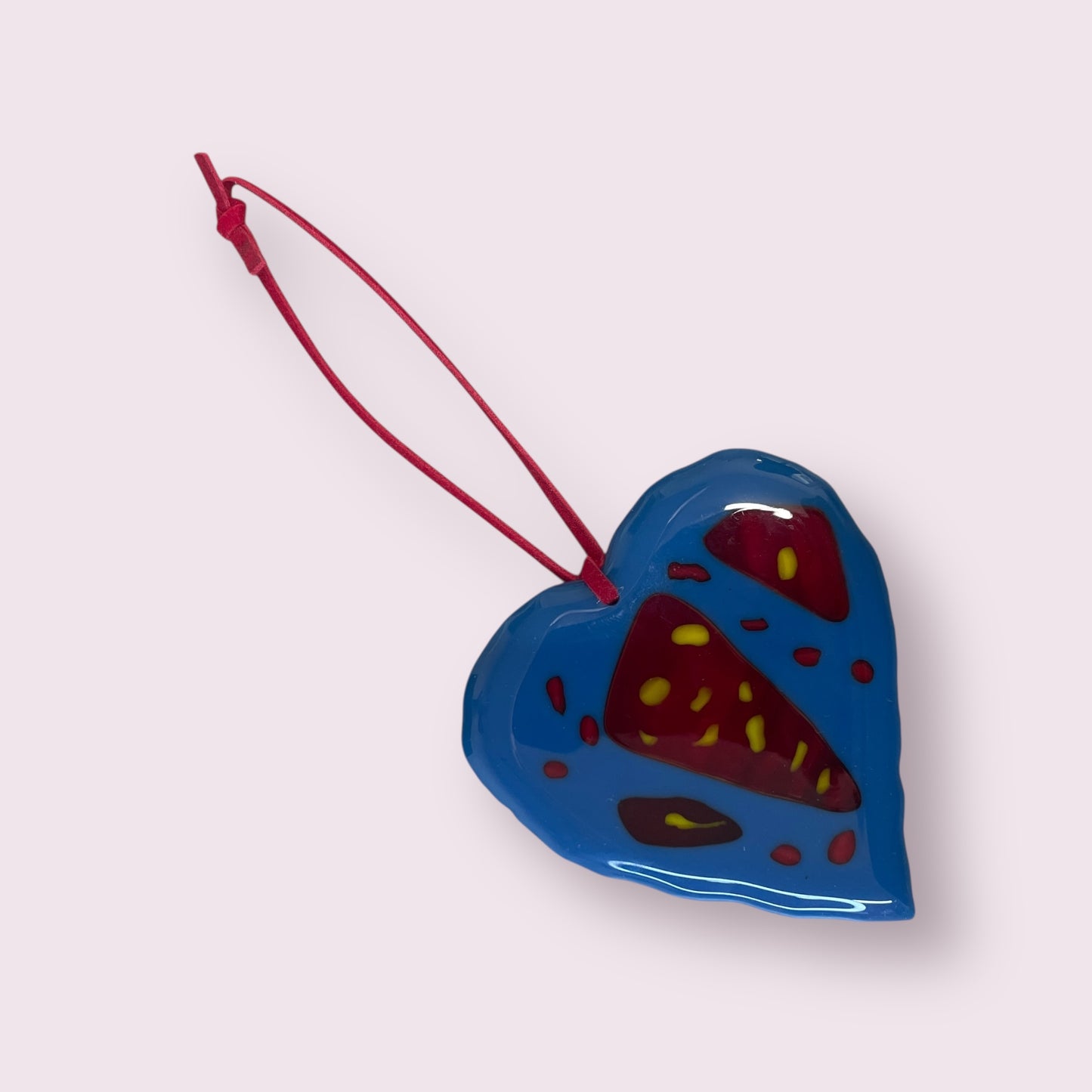 Fused glass hearts - Sandra Spence
