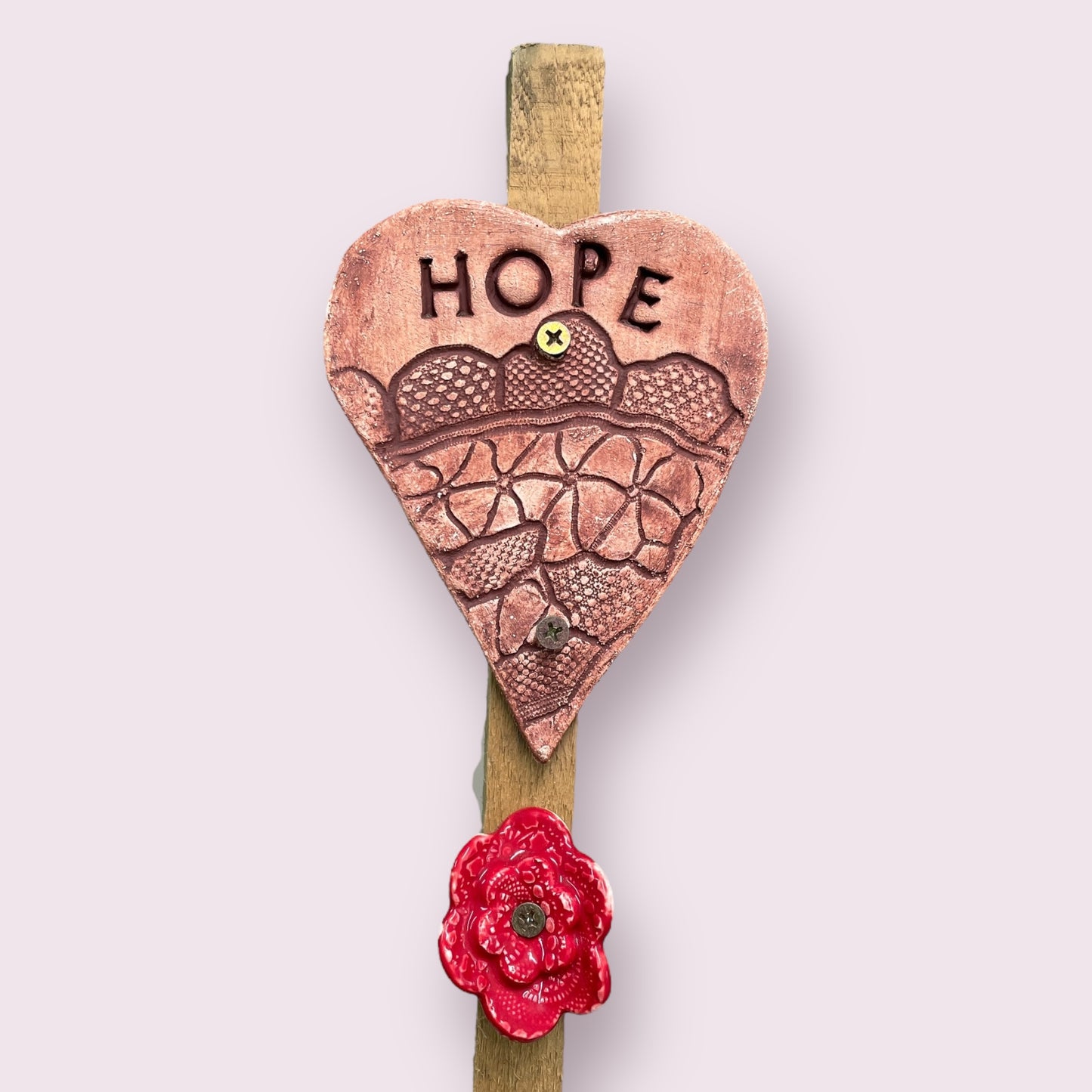 Garden stake 'hope' - LJH Pottery