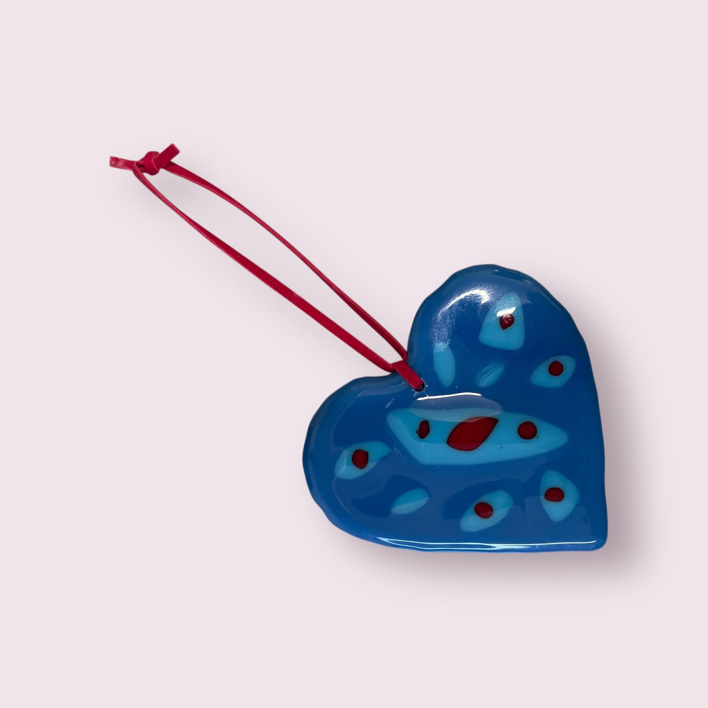 Fused glass hearts - Sandra Spence