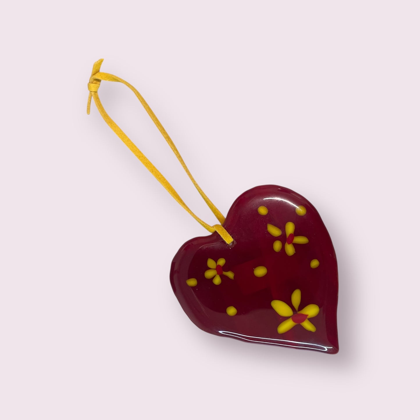Fused glass hearts - Sandra Spence