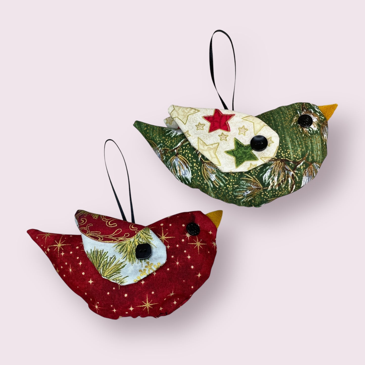 Fabric bird ornament - Jennifer Patternson