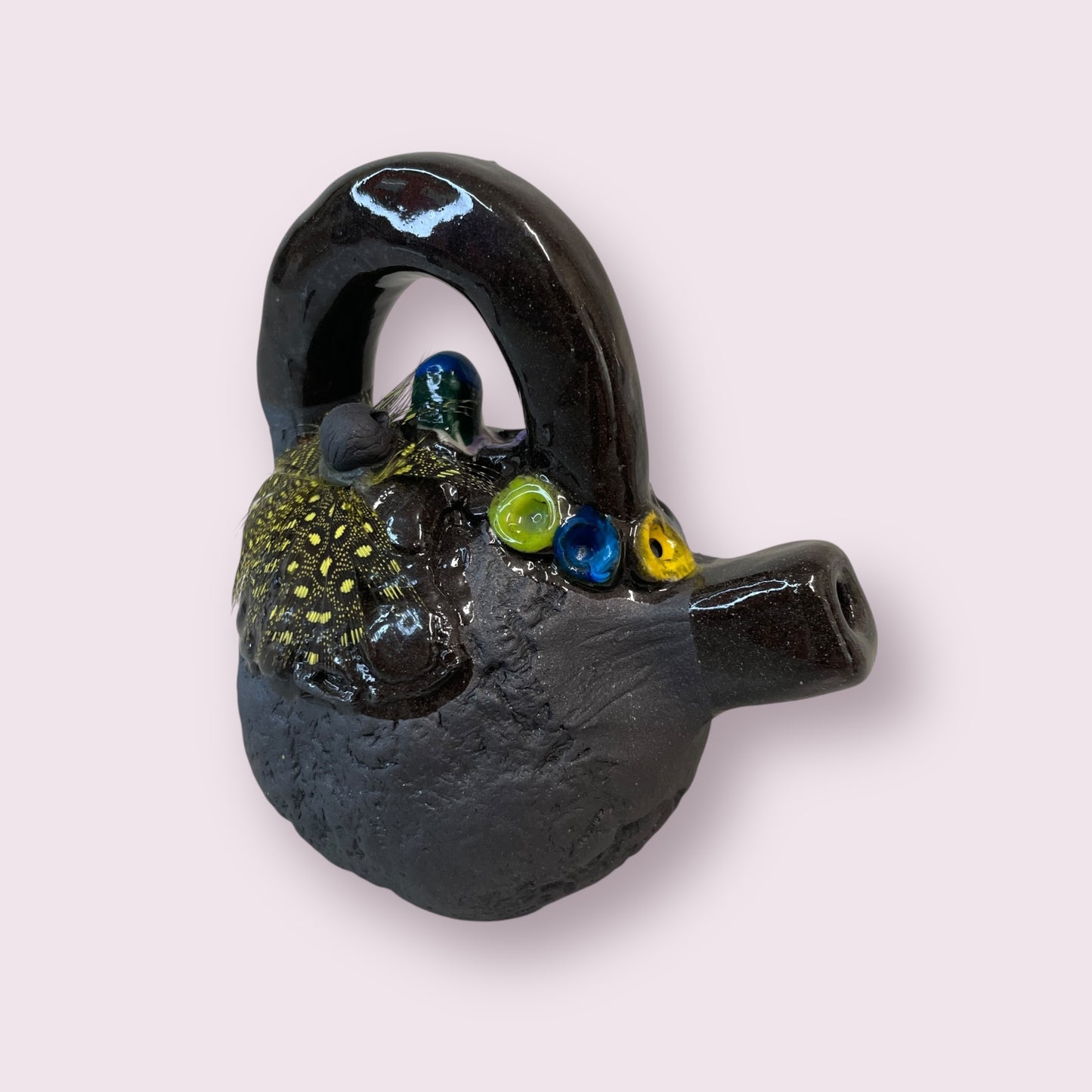 Feathered teapot - LJH Pottery
