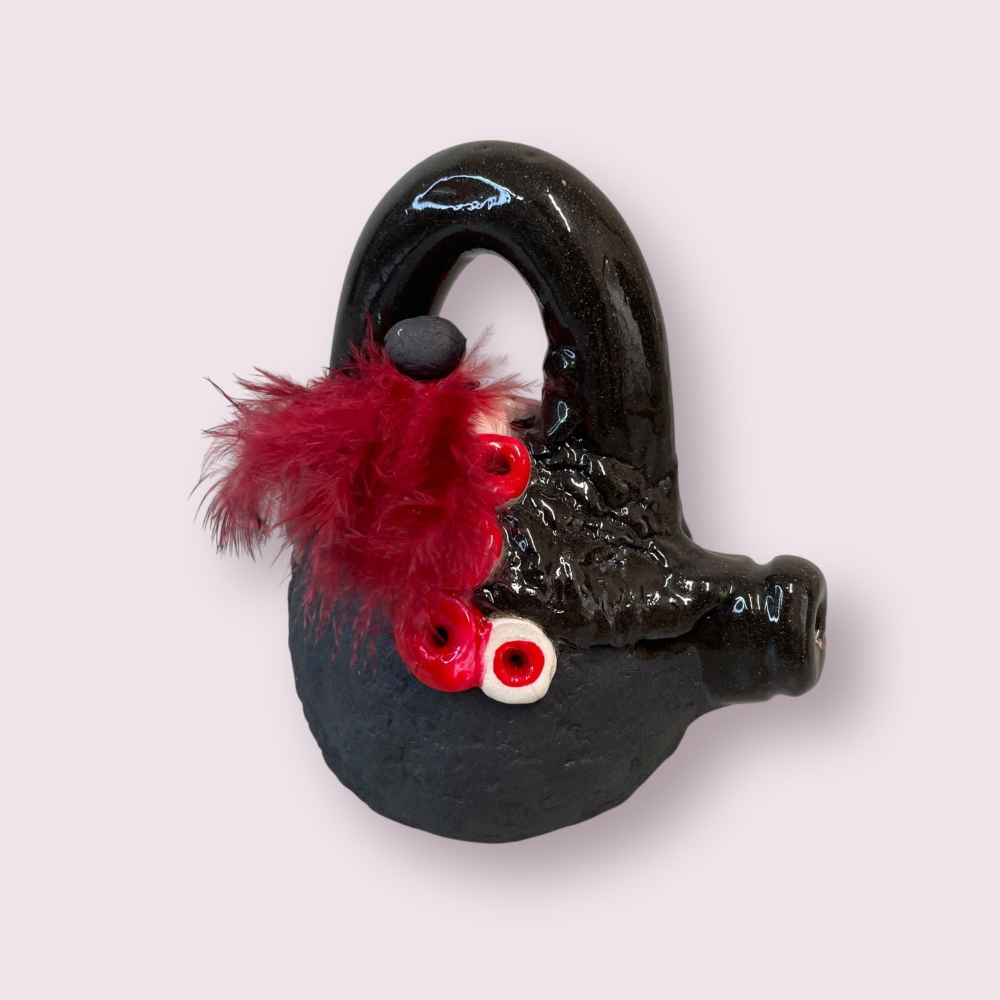 Feathered teapot - LJH Pottery