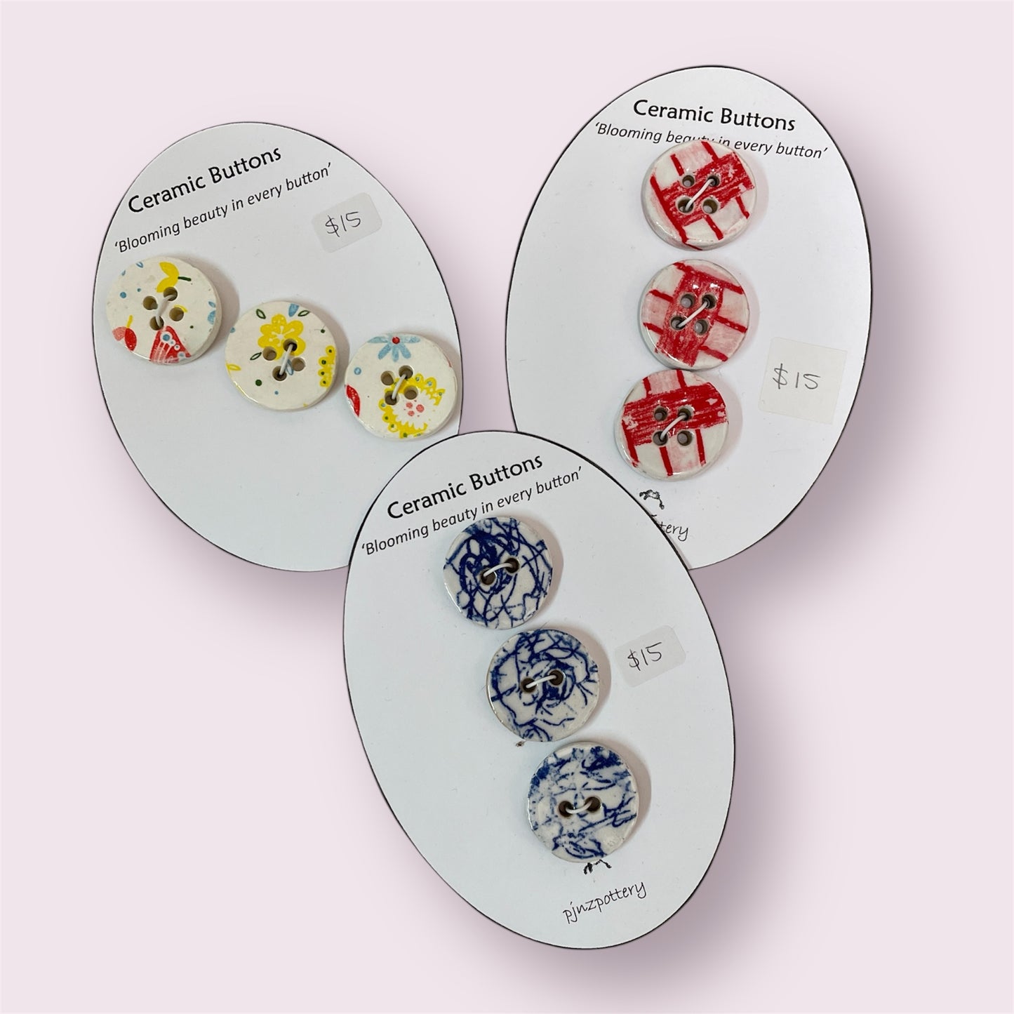 Ceramic buttons - PJNZ Pottery