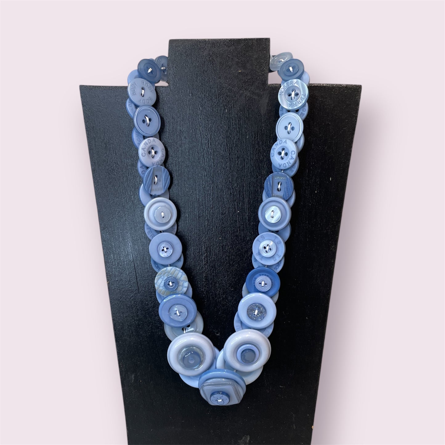 Blue Button necklace - June Pawley