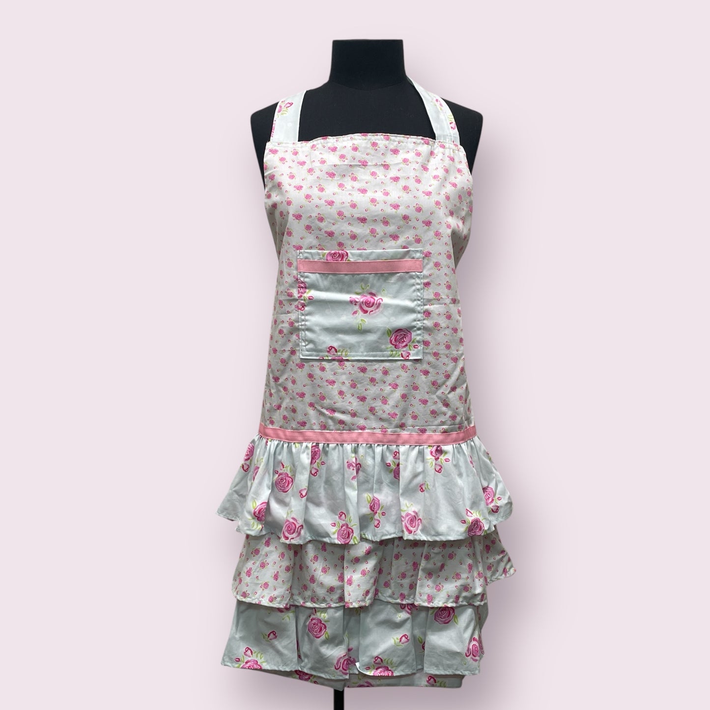 'Unique' apron (pink/blue floral - large) - Helen Perrin/Posh Pinnies