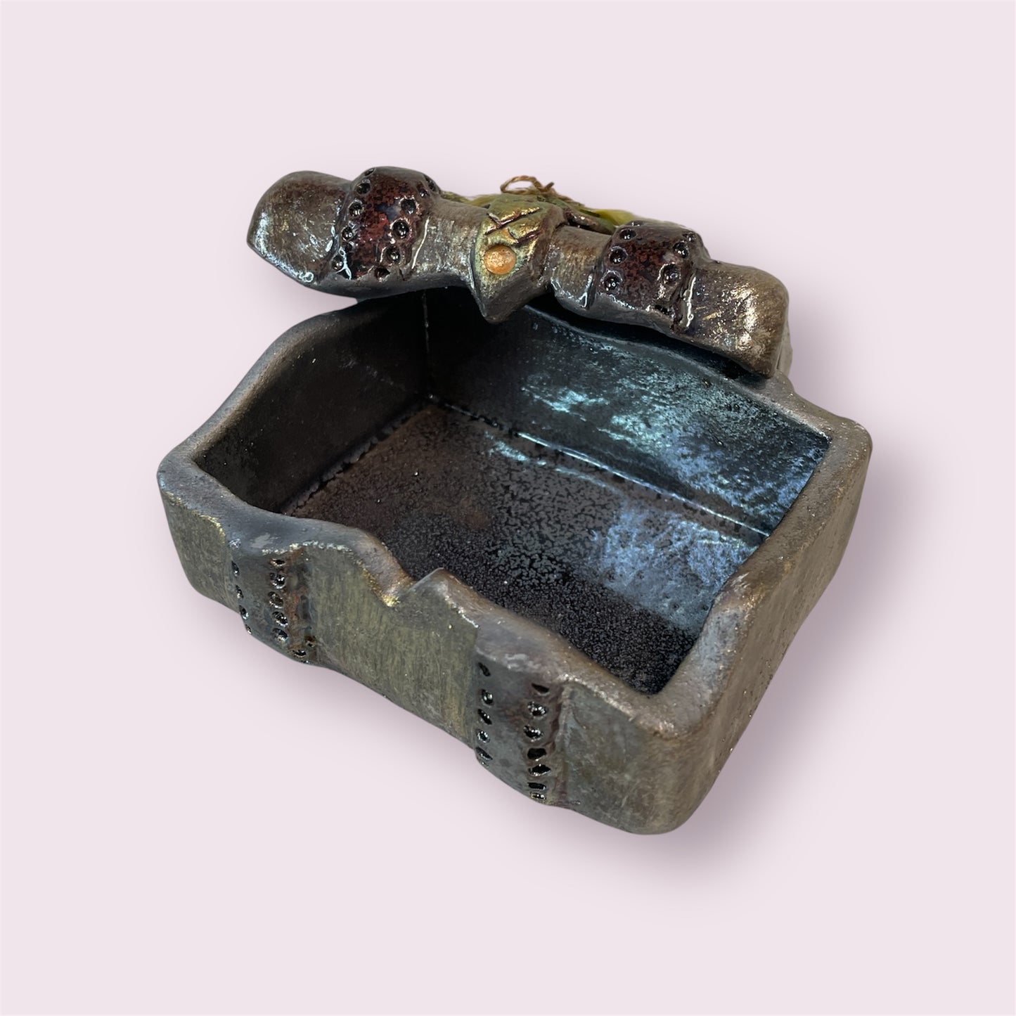 Raku treasure chest 2- LJH Pottery