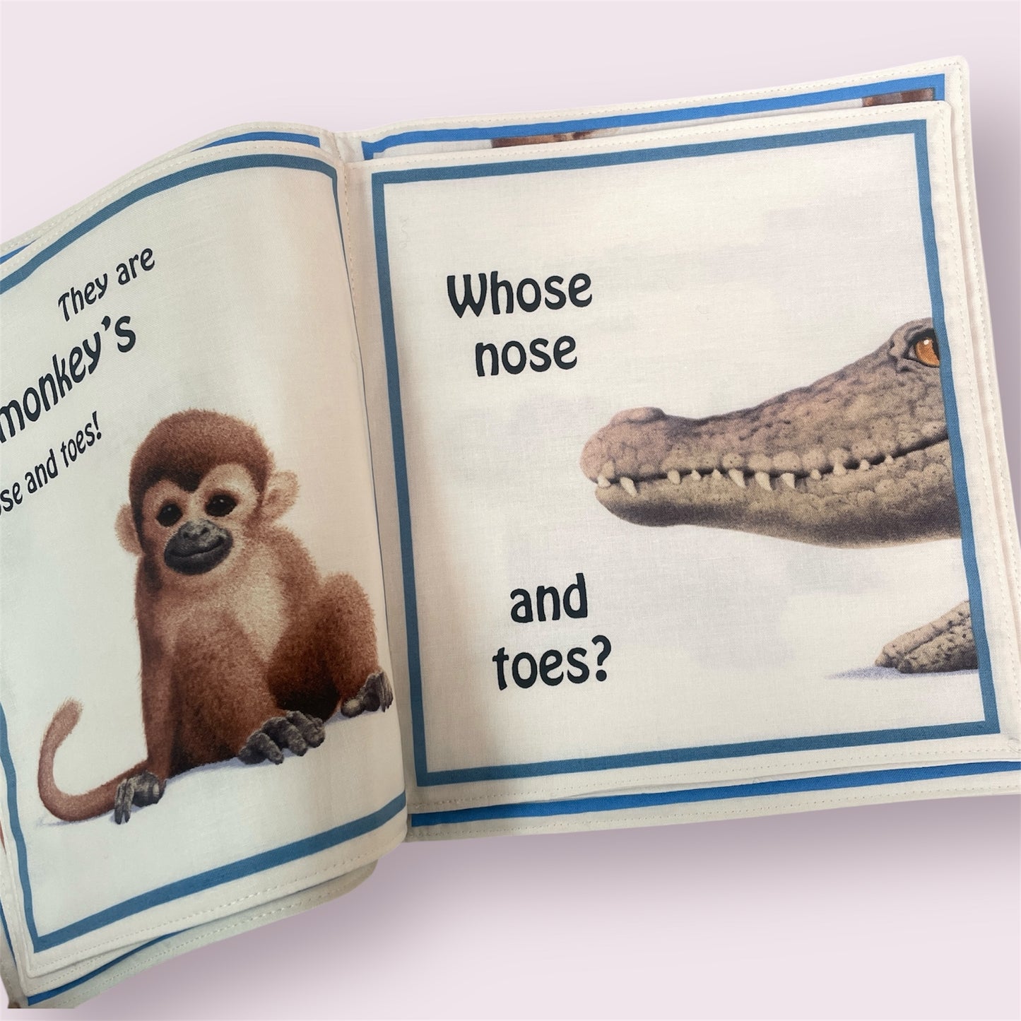 Fabric book 'Whose Nose and Toes?' - Dorothy Smith