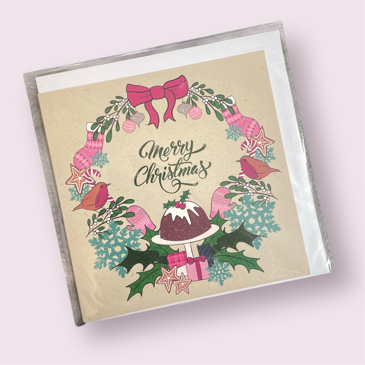 Greeting card 'Everything Christmas Pink' - Helen Cloke