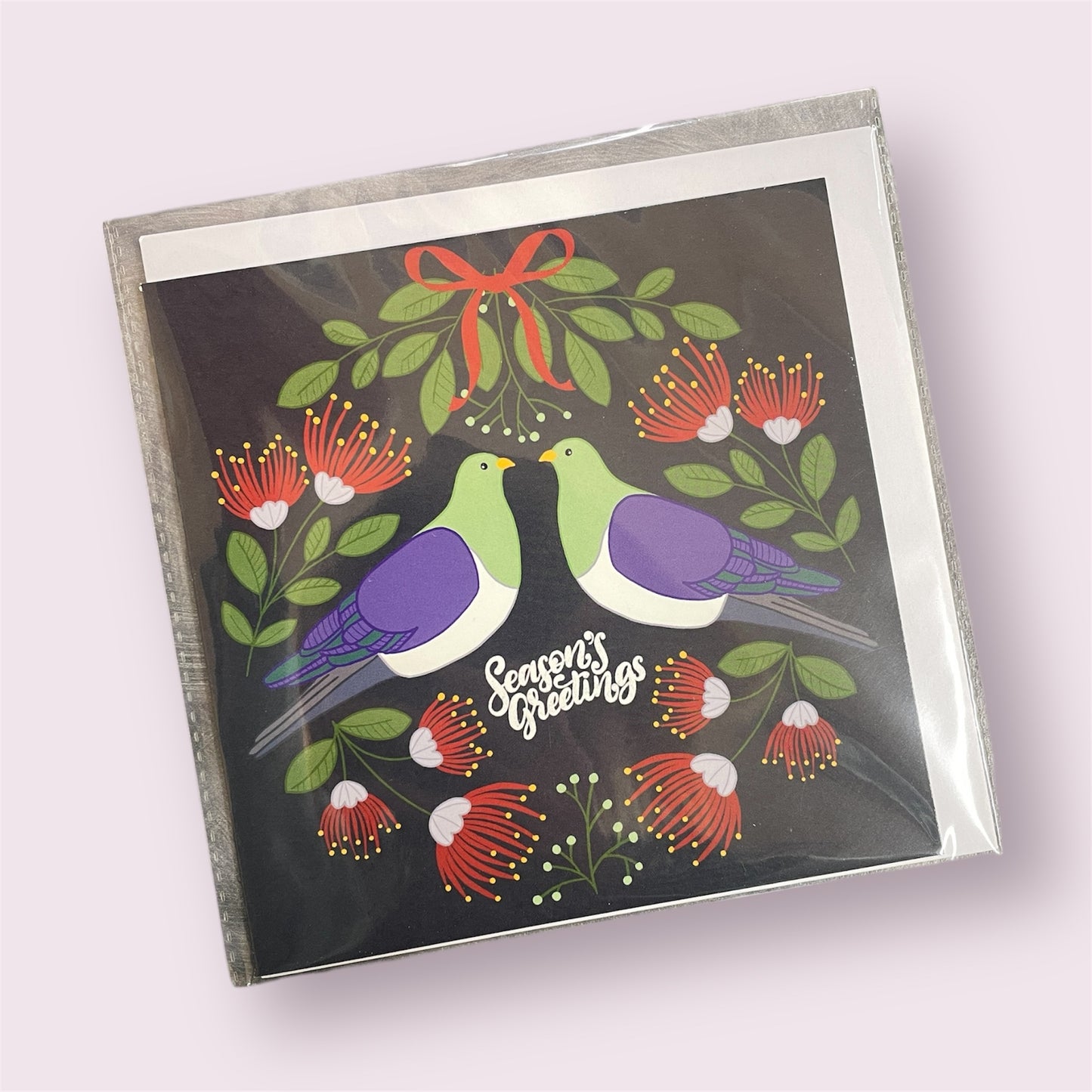 Greeting card 'Kissing Kereru' - Helen Cloke