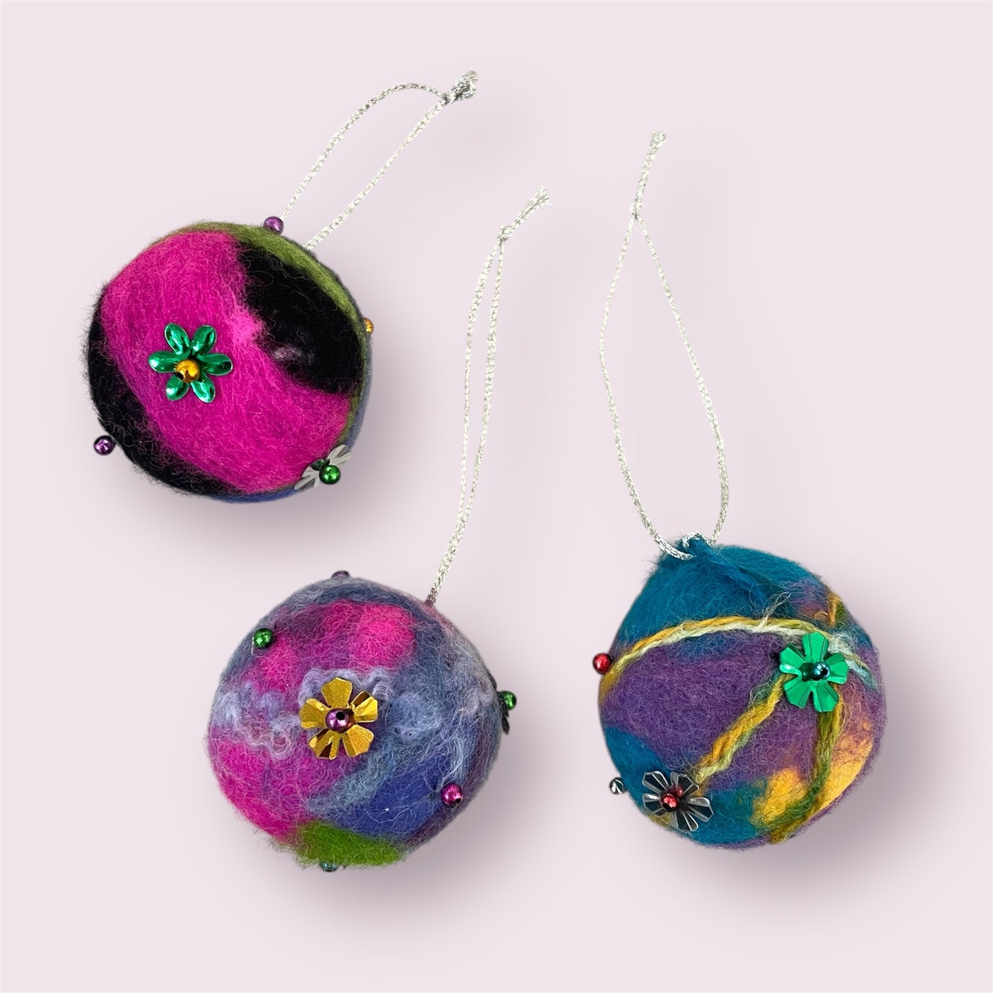 Felt ball ornaments - Maree Liddington