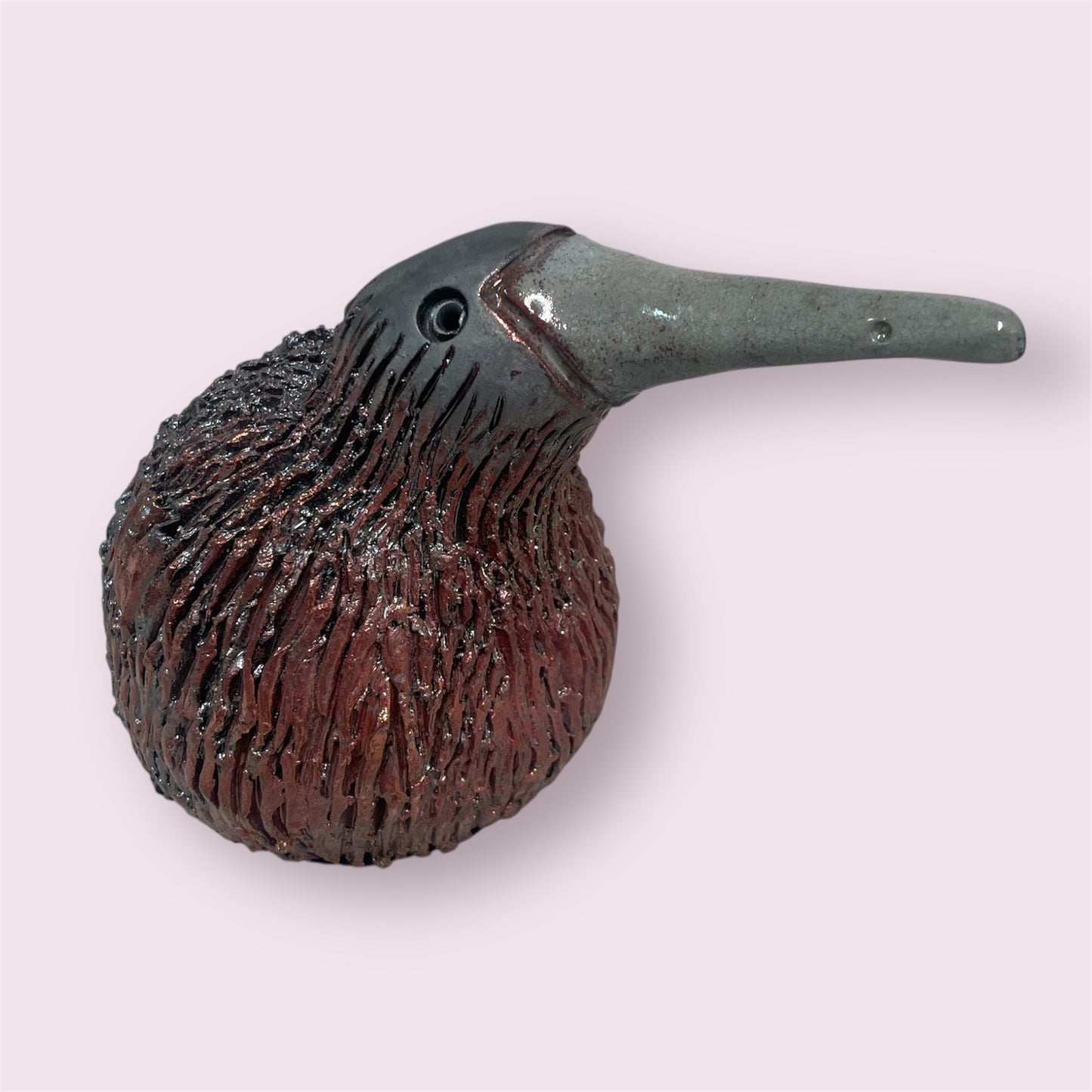 Large raku kiwi - LJH Pottery