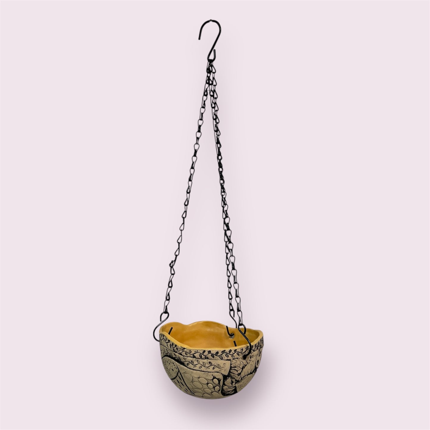 Hanging planter 'golden' - PJNZ Pottery