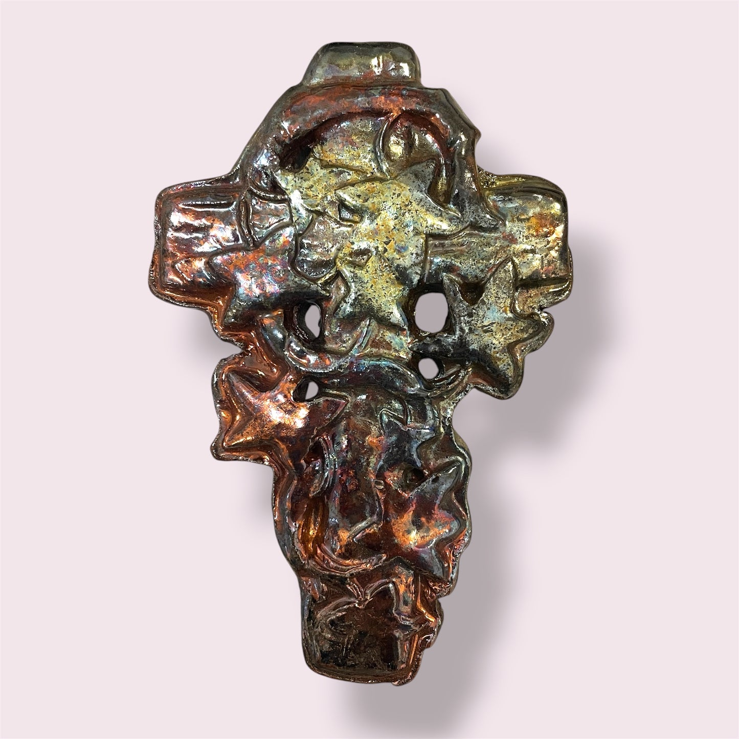 Raku cross - LJH Pottery