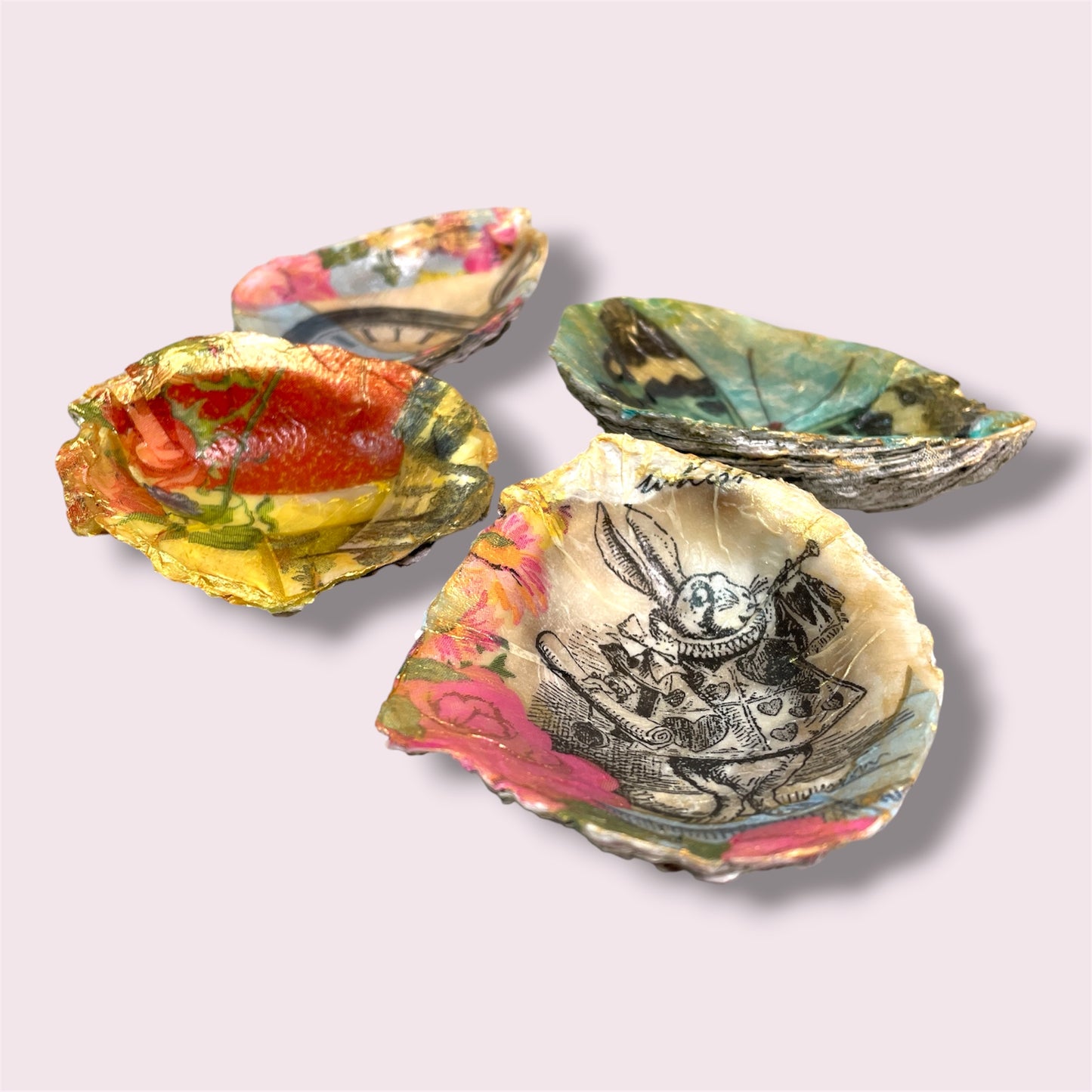 Decoupage oyster shell - Donna Hitchcock (sold individually)