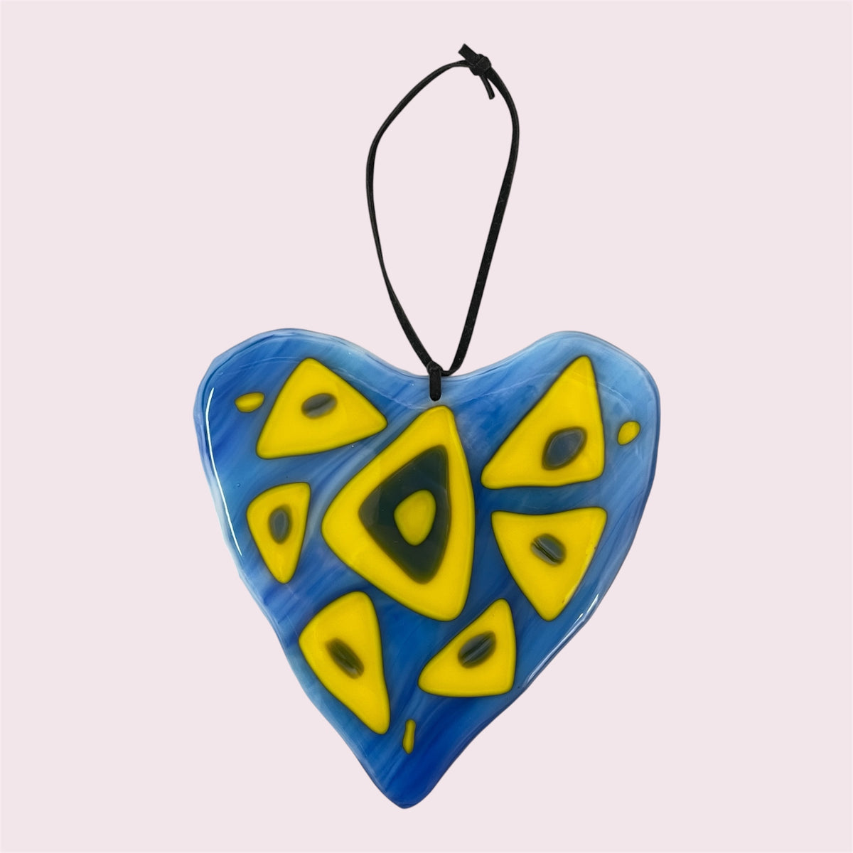 Fused glass hearts - Sandra Spence