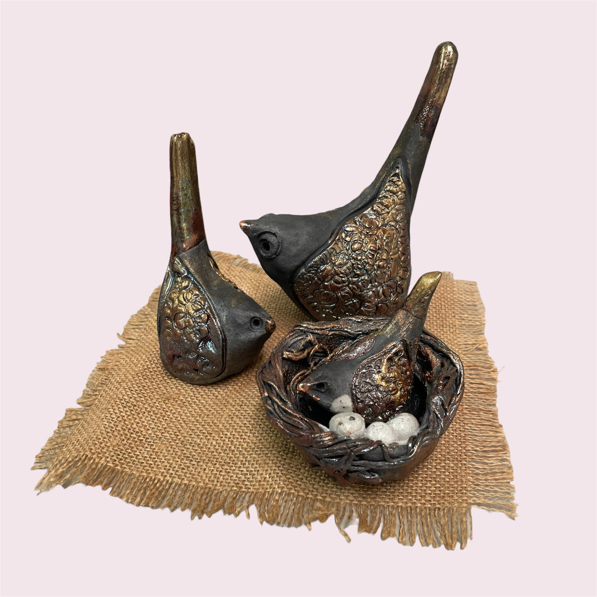 Bird family (set of 3) - LJH Pottery