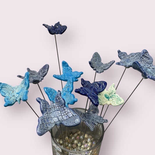 Blue butterflies - LJH Pottery
