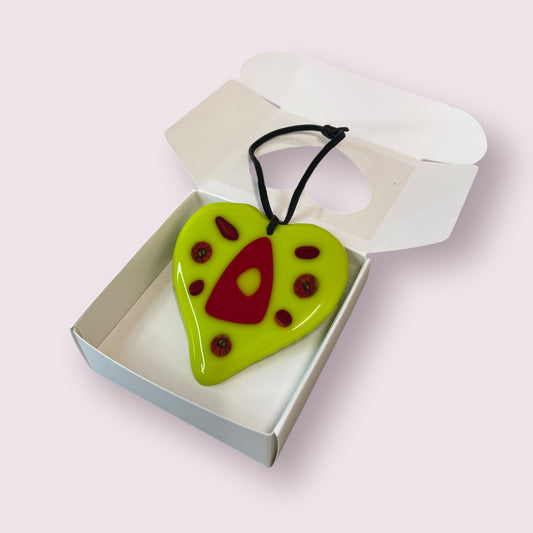 Fused glass hearts (with box) - Sandra Spence