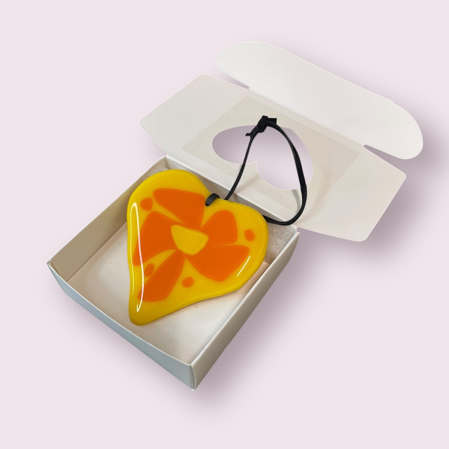 Fused glass hearts (with box) - Sandra Spence