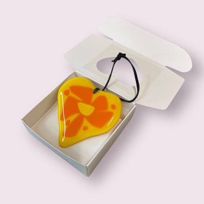 Fused glass hearts (with box) - Sandra Spence
