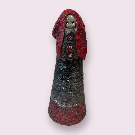 Raku doll No.2 - LJH Pottery