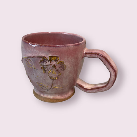 Pink and gold caffe lungo - PJNZ Pottery