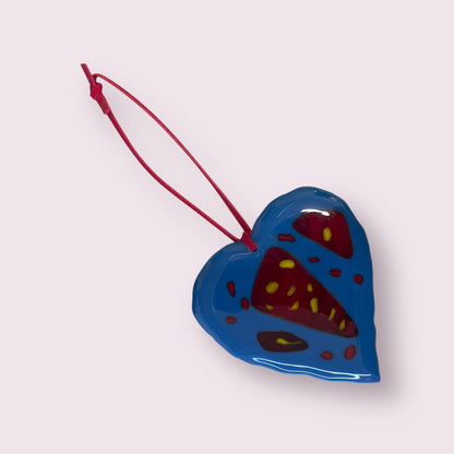 Fused glass hearts - Sandra Spence