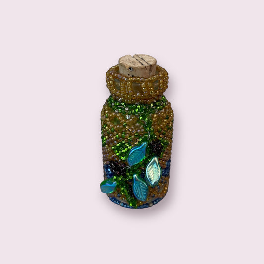 Grapevine beaded bottle #17 - June Pawley