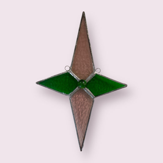 Glass 4-point star hanging (multiple colours) - Christina Rutherford