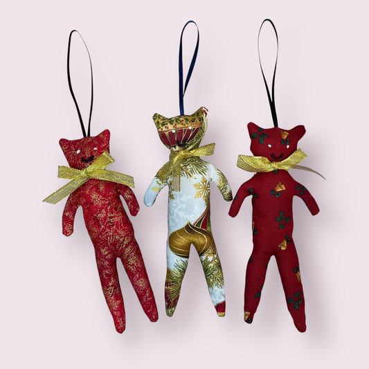 Fabric teddy ornament - Jennifer Patternson