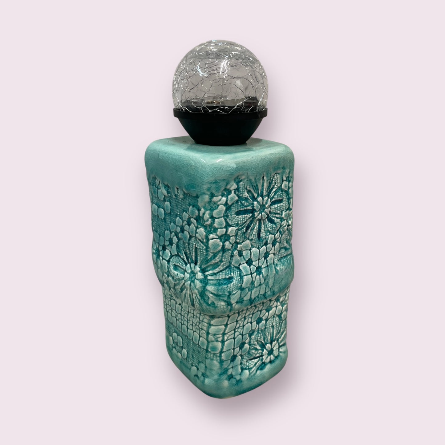Outdoor solar table lamp blue - LJH Pottery