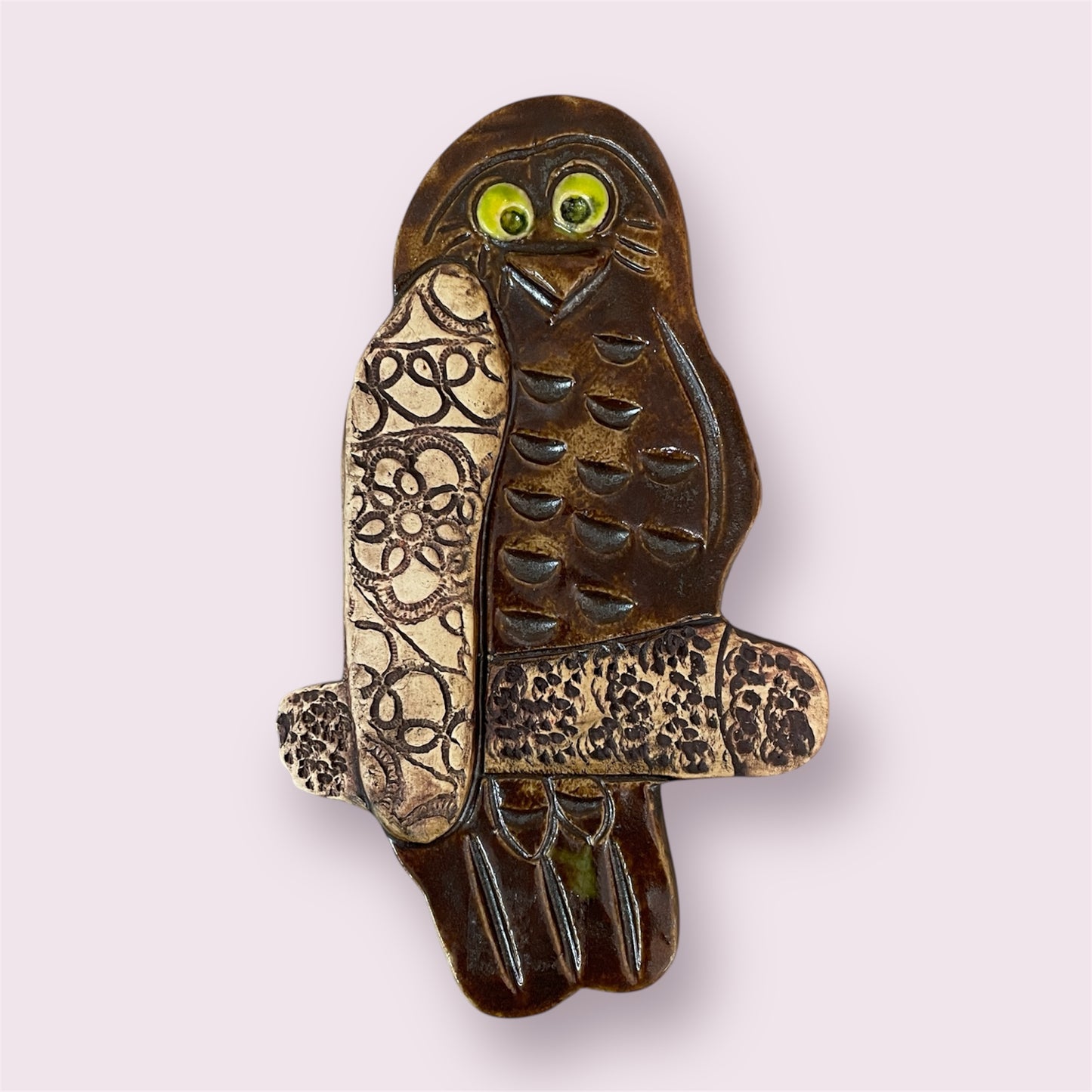 Owl wall hanging - LJH Pottery