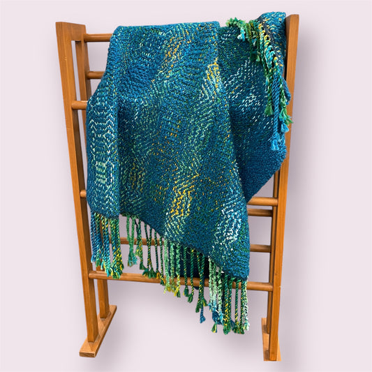 Teal and gold knee rug - Maree Liddington