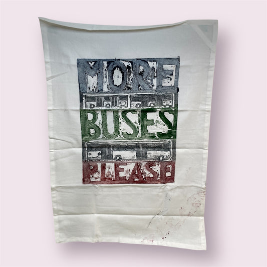 More Buses Please teatowel - Suraya Sidhu Singh