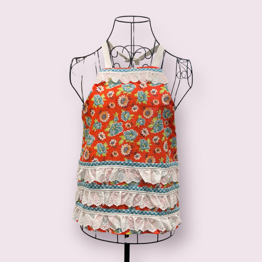 Floral gingham child's apron - Posh Pinnies