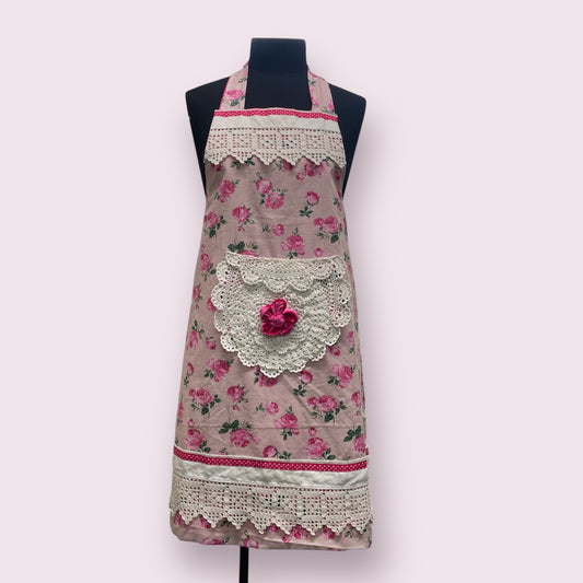 Pink lace adult's apron - Posh Pinnies