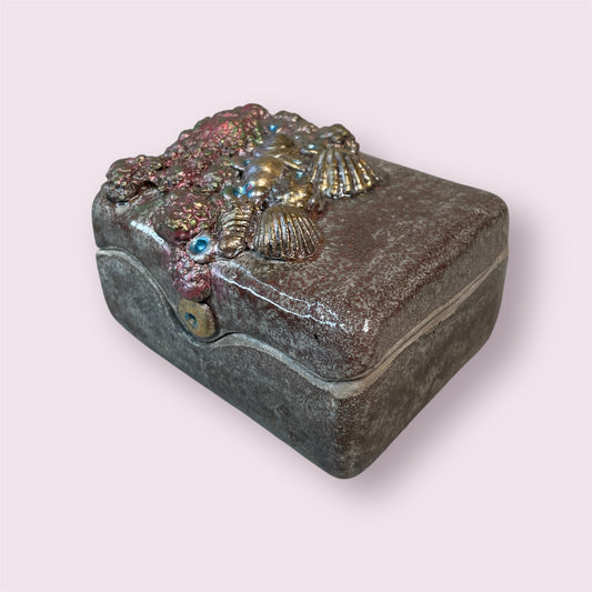 Raku treasure chest 1 - LJH Pottery
