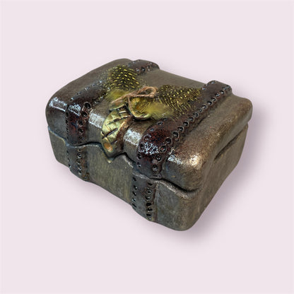 Raku treasure chest 2- LJH Pottery