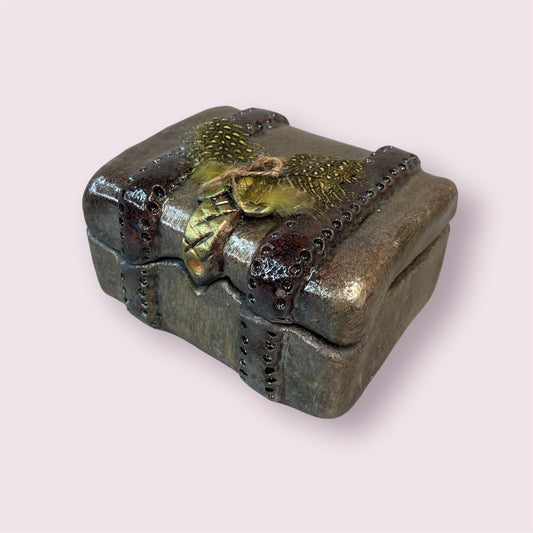 Raku treasure chest 2- LJH Pottery