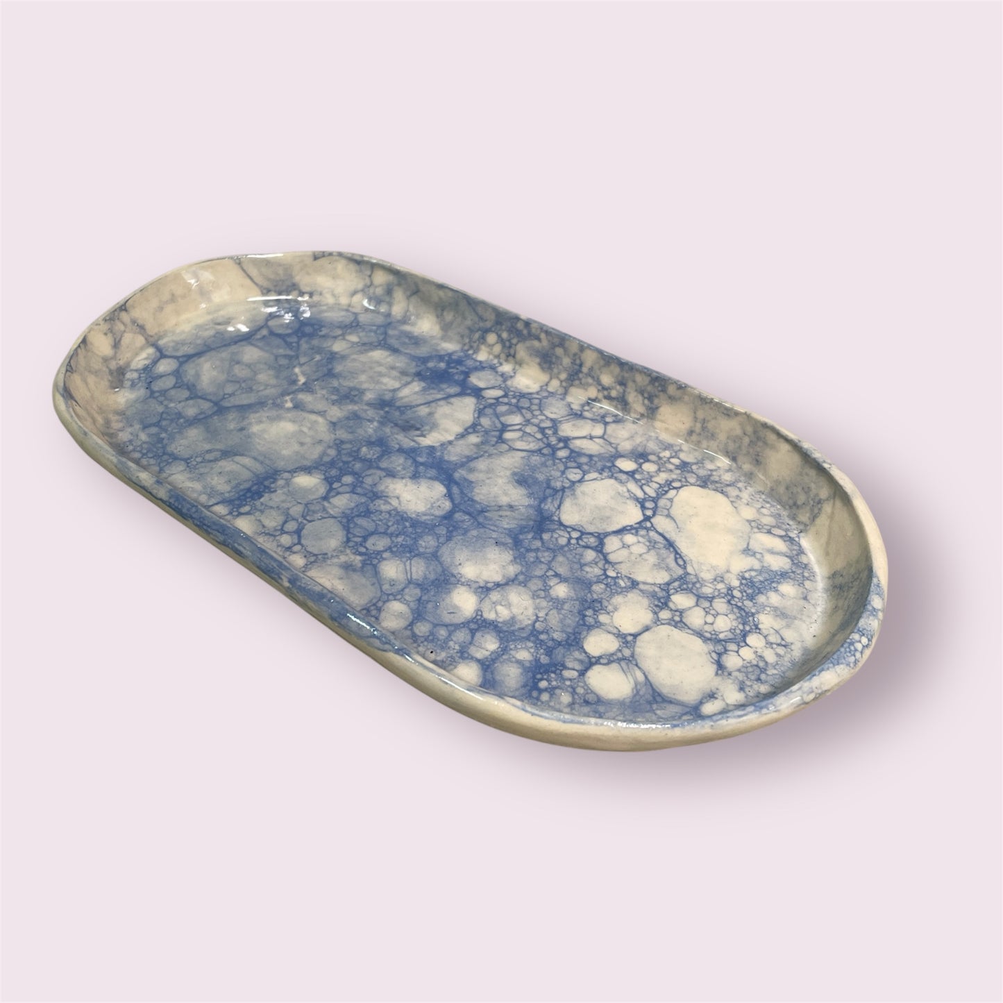 Oblong porcelain platter - LJH Pottery