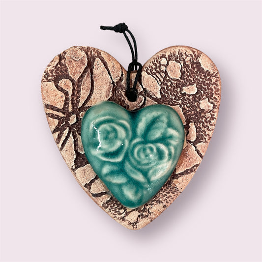 Heart ornament 2 - LJH Pottery