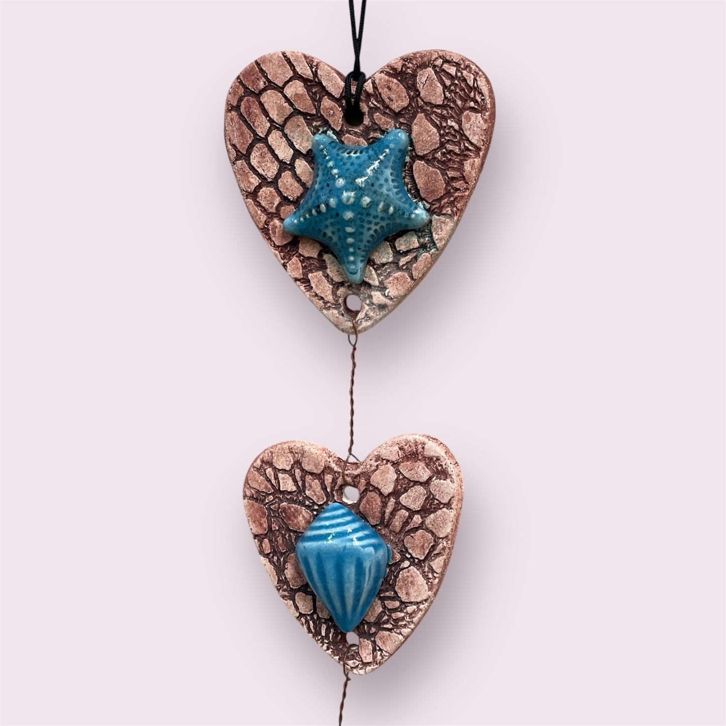 Shell heart hanging - LJH Pottery