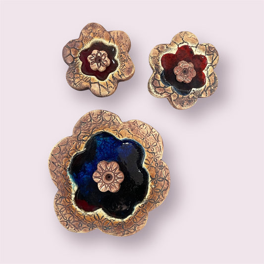 Flowers (set of three) - LJH Pottery