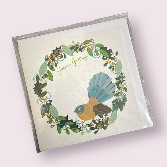 Greeting card 'Piwakawaka wreath' - Helen Cloke